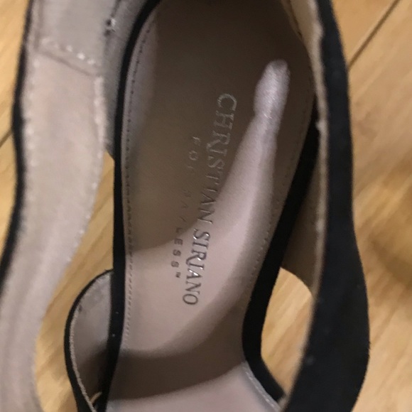 Christián Siriano shoes black cross crossed hells , black suede - Picture 8 of 12